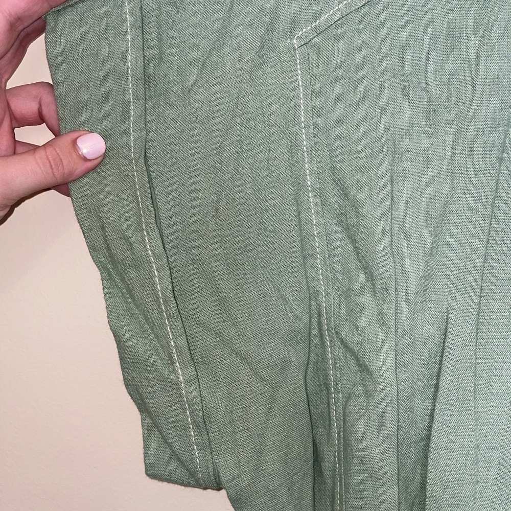 Zara Sage Green Short Sleeve Shorts Romper Size XS - Picture 5 of 9